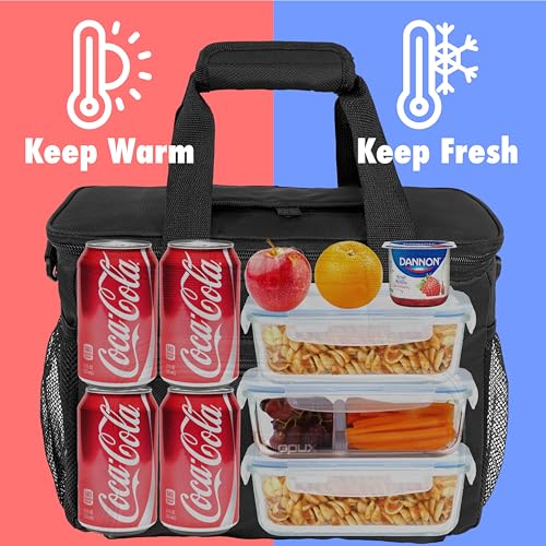 OPUX Soft Cooler Bag, Insulated Collapsible Lunch Cooler Tote for Men Work Camping Beach Travel, Portable Soft Sided Leakproof Waterproof Large Lunch Bag Box with Shoulder Strap 30 Cans, Black - color: Black, size: 30 Cans