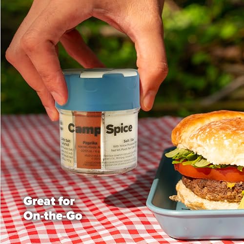 Coghlan’s Multi-Spice Shakers – Compact 6-in-1 Seasoning Containers for Camping, Travel, BBQ & Everyday Cooking – Lightweight, Portable, Mess-Free Design – Made in USA