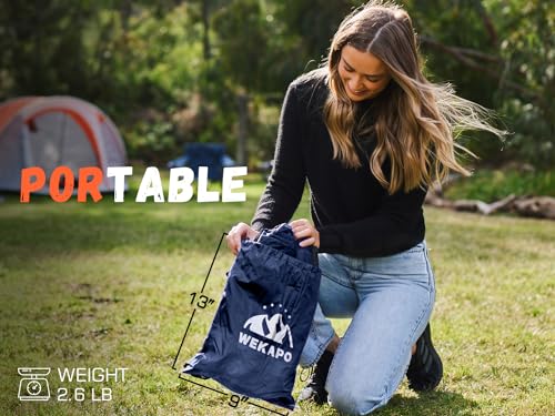 WEKAPO Inflatable Couch Air Lounger Chair - Camping & Beach Accessories, Portable Blow up Sofa for Hiking, Lawn, Indoor/Outdoor Movies & Music Festivals. Lightweight and Easy to Set Up Air Hammock - color: Navy
