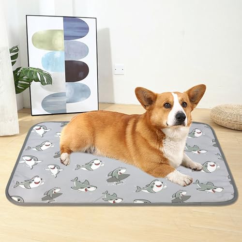 DELIFUR Cat Cooling Mat- Pet Cooling Mat Outdoor for Dogs Self Cooling Pad for Kitten Cat Puppy Machine Washable (Small, Grey Shark) - color: Grey Shark, size: S: 19.5" x 15.5"