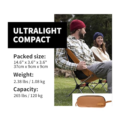 Naturehike YL08 Ultralight Camping Chair, 2.38 LBS Portable Backpacking Chair with Anti-Sinking Feet, Lightweight Compact Folding Hiking Camp Chair - color: Yellow