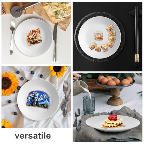 Wrova Wheat Straw Dinner Plates 10 Inch Unbreakable Set of 8 - Dishwasher & Microwave Safe Plastic Plates Reusable - Lightweight Plates for kitchen,camping,picnic,R.V. - White - color: White, size: 10 inch