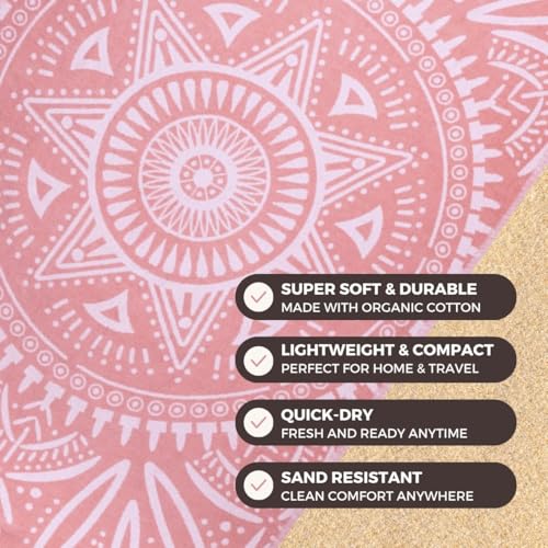 FESHKA Sand Free Turkish Beach Towel (37 x 67) Quick Dry Bath Towel, Oversized Beach Blanket, Lightweight for Travel - Made with 100% Organic Turkish Cotton - Lovesong (Pink) - color: 40 - Pink