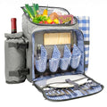 Nature Gear Picnic Backpack for 4, Insulated Picnic Set with Dinnerware, Wine Cooler, Blanket & Cutlery Service, Waterproof Outdoor Bag for Beach, Camping, Travel & Park, Blue - color: Blue