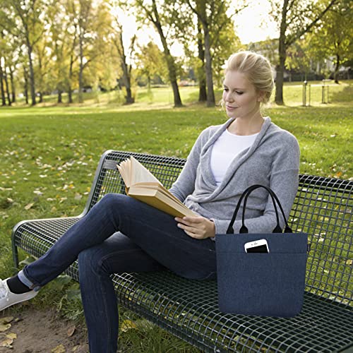 Aosbos Lunch Tote Bag, Insulated Lunch Box for Women, Leakproof Lunch Cooler Purse for Work, Blue - color: H. Classic Blue