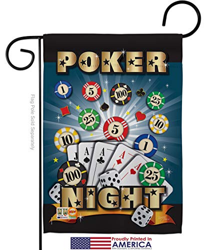 Breeze Decor Poker Night Garden Flag Set Wall Hanger Interests Game Bunco Dice Bingo Hobbies Leisure Activity Small Decorative Gift Yard House Banner Made in USA 13 X 18.5