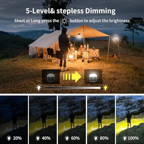 LED Rechargeable Camping Lantern 1000LM, Portable Camping Tent Light with 3 Color Lights, Magnetic Base, 4000mAh Hanging Lights for Camping, Home, Emergency, Hurricane, and Power Outages - style: Warm-White