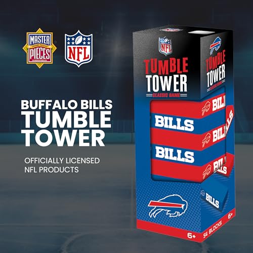 MasterPieces Game Day - NFL Buffalo Bills - Officially Licensed Tumble Tower, Real Wood Blocks - style: Buffalo Bills