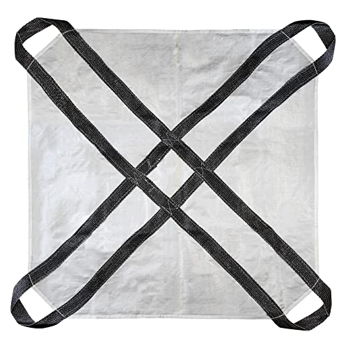 5' x 5' Heavy-Duty Utility Tarp with Reinforced Handles – Waterproof, UV-Resistant Poly-Woven Cover – Ideal for Yard Work, Home, Garden, Construction, Camping & Trailers - size: 5x5