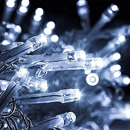 kemooie 500 LED White Christmas Lights, 164 FT 8 Lighting Modes Christmas Fairy Lights, Plug in Waterproof Extra Long Fairy Light for Outdoor Birthday Wedding Party Garden Balcony Decoration (White) - color: White