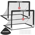 BaseGoal Soccer Goals for Backyard Set of 2, 4x3ft Kids Soccer Goal Portable Pop Up Soccer Net for Kids & Youth, Outdoor Soccer Training Equipment with Soccer Cones, Targets & Accessories