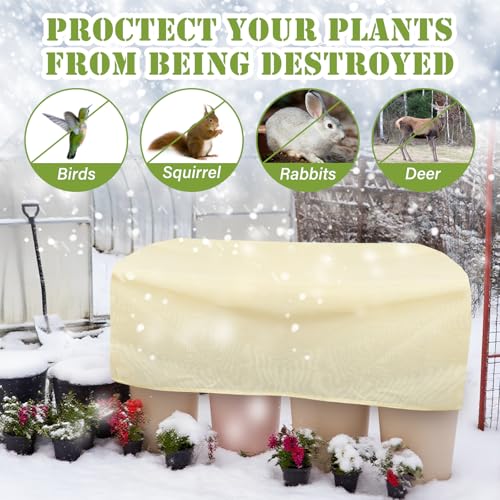 2 Pcs 49.6" x 20" Raised Garden Bed Cover for Winter Large Plant Covers Freeze Protection with Zipper Drawstring Frost Cloth Blanket Protection Box Bags for Garden Outdoor Plants Bush - size: 49.6 × 24 x 19.7 in
