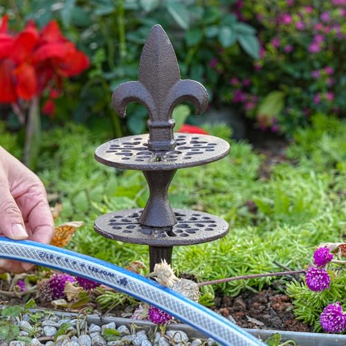 Sungmor Vintage Cast Iron Garden Hose Guide - Heavy Duty Hose Guide Stake for Lawns & Yard,Decoration Stake,Outdoor Water Pipe Decor - color: Style a