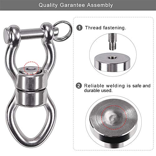 SELEWARE Silent Bearing Swing Swivel, 360° Rotational Device Hanging Accessory with Removeable Buckle for Tree Swing, Hammock Chair, Climbing Rope, Yoga, Kids Swing Swivel 1200LB Capacity, 2 Pack - color: Swivel - Style D Only, 2 Pack