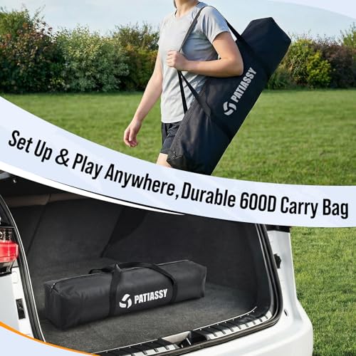 4 Square Volleyball Game Set, 4 Way Net System with 16FT & 32FT Court, Adjustable Height Backyard Badminton Combo, Portable Outdoor Kit with Ball, Pump, Boundary Line, Carry Bag