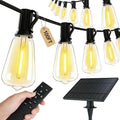 TW SHINE 100 FT Solar String Lights Outdoor, 31+2 LED Waterproof Shatterproof Bulbs with Remote Dimmable Timer, 3 Lighting Modes Patio Light for Garden Yard Wedding Party Holiday Decoration