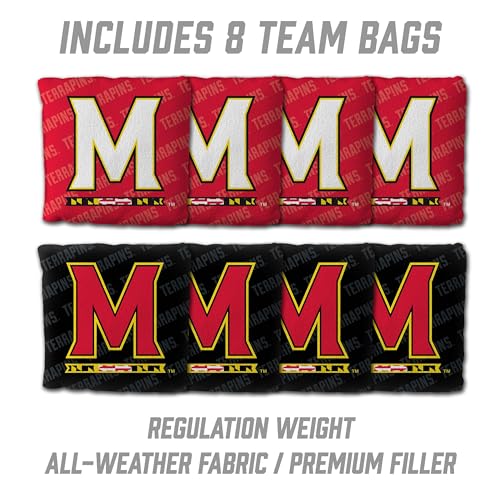 YouTheFan NCAA 2’ x 3’ Wood Cornhole Game with Logo Bags - color: Maryland Terrapins, size: 2' X 3'
