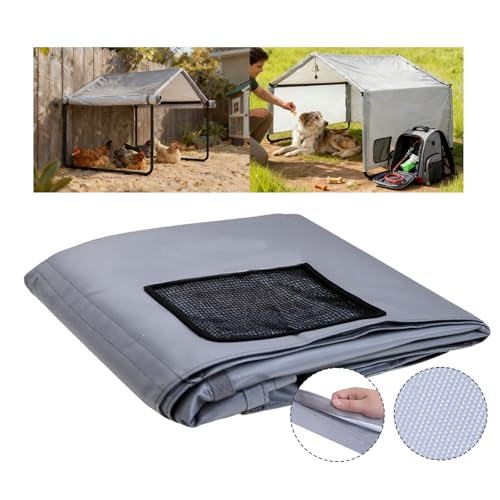 3-in-1 Outdoor Dog Tent Windproof Sun Shade Cover, Large Outdoor Pet House Cover (4'x4'x3.3'), Pet Gazebo Sun Shelter - Cover Only - color: Cover Only Grey