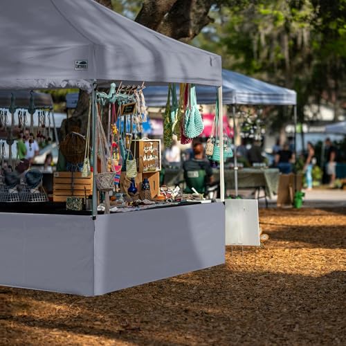 Eurmax USA 2pcs Half Sidewalls for Pop Up Canopy Tent 10'x10', 10'x15', 10'x20', 2 Half Walls with Rail Bars(Gray) - color: Gray, size: 10x10 Half Walls With Rail Bars