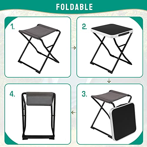 SUNNYFEEL 3 in 1 Folding Camping Table, Stool, and Footrest, Lightweight Portable up to 300 LBS, Easy to Carry for Beach, Fishing, Trip, Picnic, Lawn, Concert Outdoor - color: 3 in 1-black-1set