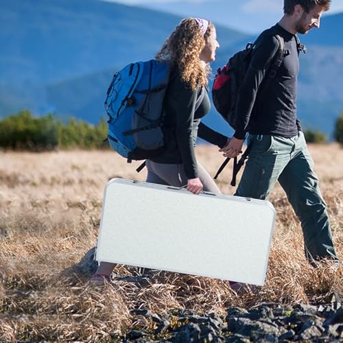 REDCAMP 32" Square Folding Camping Table with Adjustable Heights Legs, Lightweight Portable Aluminum Fold in Half Small Card Tables Bridge Tables for Outdoor Picnic, White - size: Square 2.6ft (32"x32")