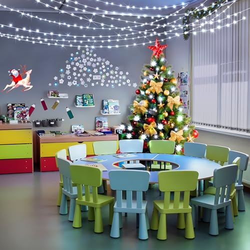 KNONEW Christmas String Lights Indoor Plug in,60FT 180LED Outdoor Waterproof Fairy Lights,8 Lighting Modes,Timer Memory Function for Bedroom Patio Balcony Party (Cool White) - color: Cool White, size: 60FT 180 LED