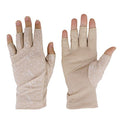 Lightweight Summer Fingerless Gloves Men Women UV Sun Protection Driving Cotton Gloves Nonslip Touchscreen Mittens - color: Khaki
