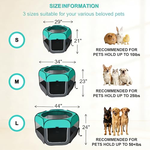 Dog Cat Playpen, Pet Playpen Indoor for Dog Crate Tent Cage Outdoor Foldable Dog Enclosure, Green Small - style: Small(29"L x 29"W x 21"H)