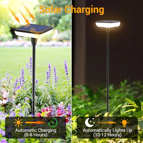 Solar Lights Outdoor Pathway 8 Pack IP65 Waterproof 31" Solar Garden Lights 2 Heights Adjustable Auto On/Off Lasting 12H for Walkway Patio Lawn Path Yard Plants Flower Beds Landscape Decor - size: 8 Pack