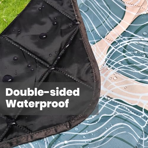 Waterproof Outdoor Blanket, 79" x 55" Large Packable Picnic Blankets, Foldable Picnic Mat for Park, Lawn, Grass, Beach, Concert (Abstract Line) - color: Abstract Line