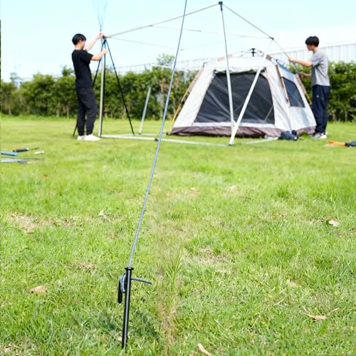 12 Inch Heavy Duty Tent Stakes 10 Pack, Steel Ground Stakes for Camping, Trampoline, Canopy, Tarp and Garden Anchoring, Rust Resistant Outdoor Pegs - size: 30cm/11.81in
