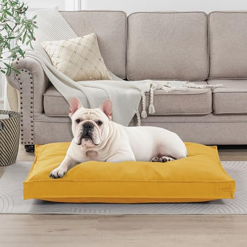 Dog Bed Covers Replacement Washable, Waterproof Dog Bed Cover with Zipper, 30Lx20Wx3H inch Durable Oxford Pet Bed Cover for Outdoor/Indoor Use, Cover Only, Yellow - color: Yellow, size: 30*20*3 inch