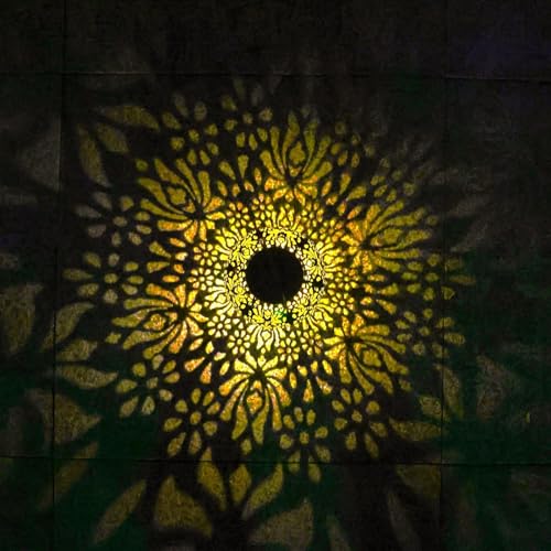 2 Pack Solar Lanterns Outdoor Gifts, IP44 Waterproof Hanging Solar Lights Decor Lamp for Garden, Patio, Pathway, Yard, Porch (Vintage Bronze Flower) - color: Vintage Bronze Flower