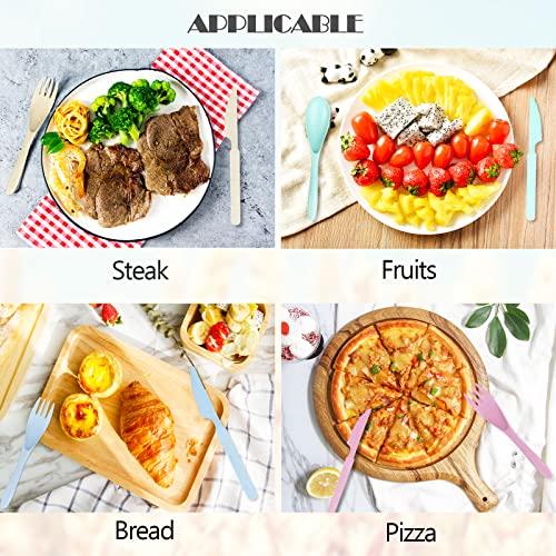 YDYTOP Reusable Travel Utensils Set with Case, Beige Wheat Straw Portable Knife Fork Spoons Tableware, Eco-Friendly BPA Free Cutlery for Kids and Adults as Travel Picnic Camping Utensils - color: 1 Sets - Beige