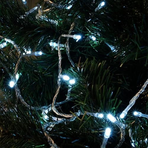kemooie 500 LED White Christmas Lights, 164 FT 8 Lighting Modes Christmas Fairy Lights, Plug in Waterproof Extra Long Fairy Light for Outdoor Birthday Wedding Party Garden Balcony Decoration (White) - color: White