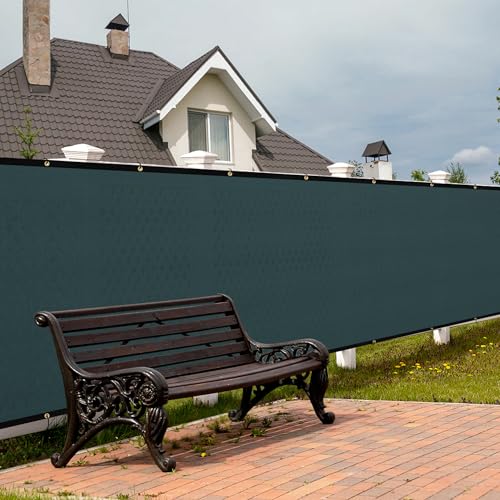 SPORTYOUTH 3ft x 50ft Fence Privacy Screen, Heavy Duty 150 GSM Fencing Mesh Shade Cover Windscreen with Brass Grommets for Outdoor Wall Deck Garden Backyard Porch, Cable Zip Ties Include, Green - color: Green