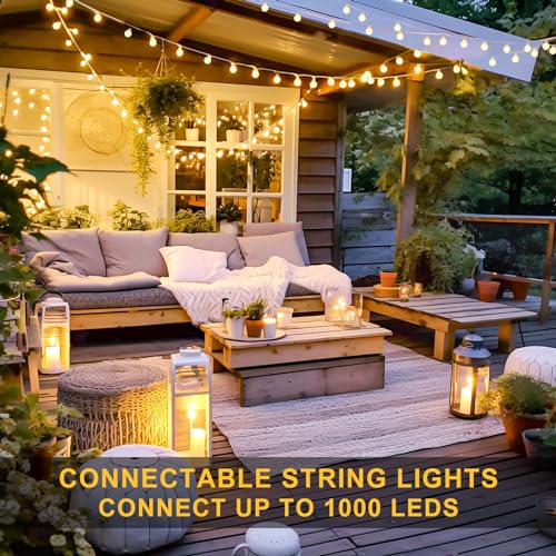100ft Globe String Lights Indoor Outdoor Waterproof, 200 LED Christmas fairy Lights Plug in with Remote, Connectable Hanging Lights for Bedroom Classroom Camping Patio Wedding Garden Decor, Warm White - color: Warm White, size: 200 LED Plug