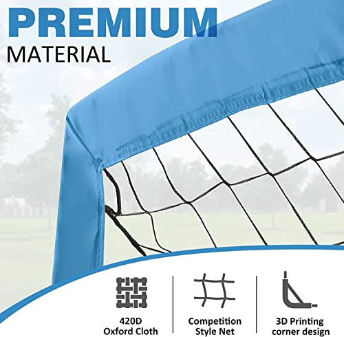 BOHEN 9x5 FT Kids Soccer Goals with Carry Bag, Portable Folding Soccer Net for Backyard Training, Indoor/Outdoor Use for Youth and Adult - color: Blue, size: 9x5ft, 2 Pack