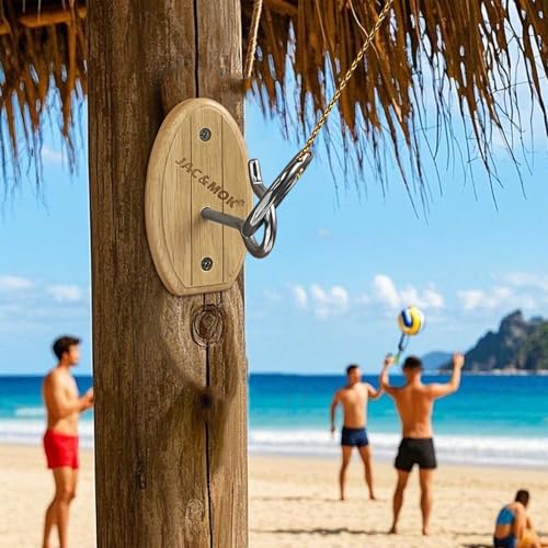 Hook and Ring Toss Game Swing Game DIY Kit -Stainless Steel Ring, Polyester Rope and Hardware - style: short board - yellow 1