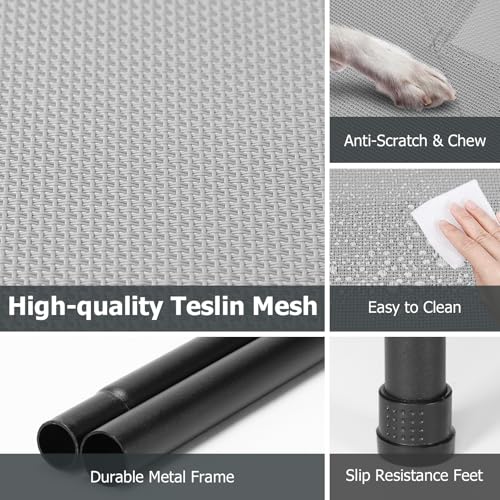 Elevated Dog Bed for Outdoor, XXL Raised Dog Cot Indestructible with Washable Mesh, Cooling Summer Pet Cot Chew Proof for Outside Camping Travel, 51 inch Grey - color: Grey, size: 51"L x 31"W x 8"Th