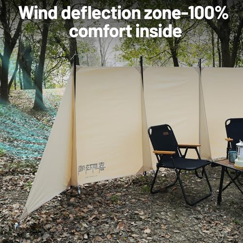 Himalaya Camping Windbreaks Privacy Fence Stove Windshield Shelter Wind Screen Windproof Multifunctional Portable Lightweight for Outdoor Camping (Pearl White)