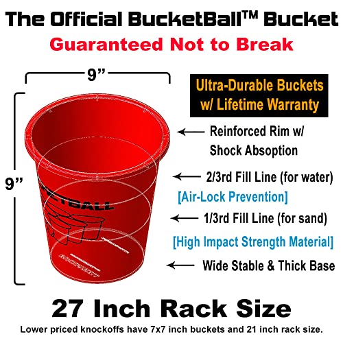 BucketBall | Original, Largest & Most Durable Brand | Supports USA Jobs | Ultimate Outdoor & Tailgate Game | Perfect for Beach, Pool, Lawn, Yard, Camping - color: U.s.a. Edition, style: Combo Pack