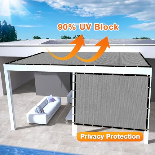 Artpuch Outdoor Pergola Shade Cover 4x4 FT Sun Shade Cloth with Grommets Light Grey Commercial Grade Patio Privacy Screen Shade Canopy (Customized Available) GN04 - color: Light Grey, size: 4' X 4' Customized