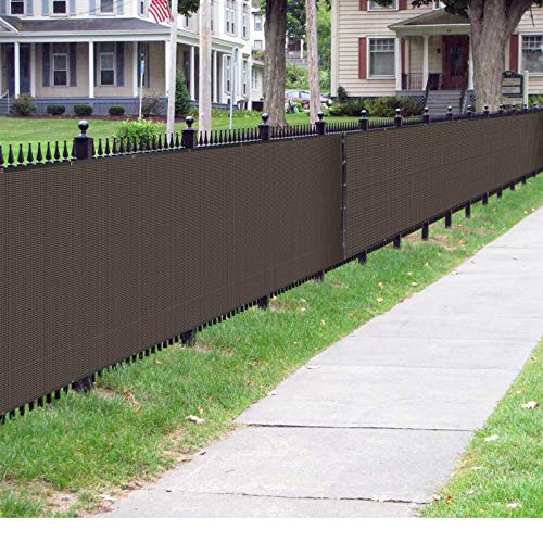 Sunnyglade 6 feet x 50 feet Privacy Screen Fence Heavy Duty Fencing Mesh Shade Net Cover for Wall Garden Yard Backyard (Brown, 6 ft X 50 ft) - color: Brown, size: 6 Ft X 50 Ft