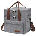 Maelstrom Lunch Box, 23L Insulated Lunch Bag, Expandable Double Deck Cooler Bag, Lightweight Leakproof Tote Bag With Side Tissue Pocket, Suit For Men and Women (B. Gray) - color: B. Gray