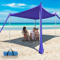 Beach Tent - 10 x 10 FT Beach Canopy, Portable Beach Tent Sun Shelter UPF50 with 4 Sandbags, Anti-Wind Ropes,Ground Pegs, and Stability Poles,Outdoor Beach Shade Canopy for Camping - style: 10*10 FT 4 Pole-Royal Blue