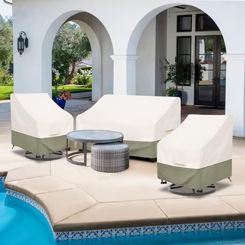Bitubi Waterproof Patio Sofa Cover, Heavy Duty 3-Seater Outdoor Couch Cover Size Up to 79W x 38D x 35H Inches, Lawn Patio Furniture Covers with Air Vent (Beige) - color: Sofa-beige, size: 79"w X 38"d X 35"h