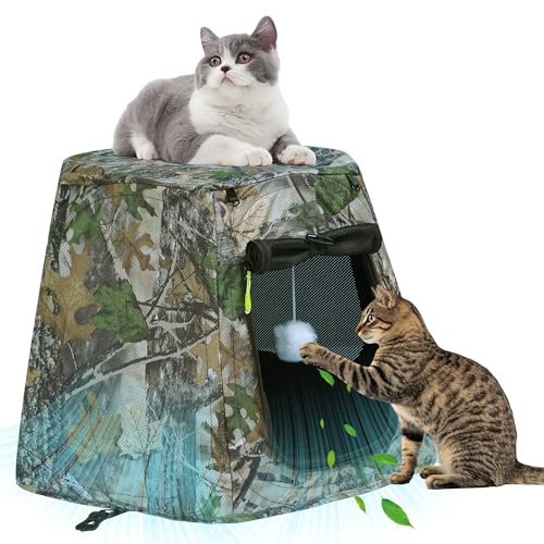 Cat Tent for Small Medium Large Cats, Pop Up Dog Enclosure for Small Dogs, Portable Pet Tent with Cat Ball, Indoor Puppy Tent and Kitten Tent for Camping Beach Outdoor 23.6x23.6x16.5 inch (Size S) - size: S 23.6x23.6x16.5 inch
