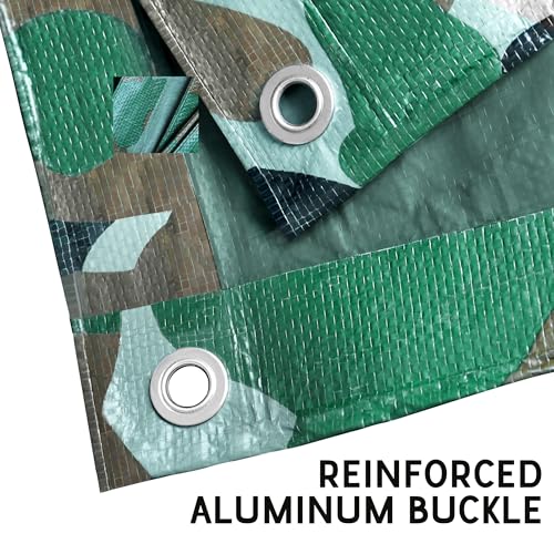 STARPYNG-7 Mil Camouflage 10x12 Feet Tarp-Multifunctional Camo Waterproof Tarpaulin-Waterproof, UV Resistant, Rip and Tear Resistant, Poly Tarpaulin with Reinforced Edges for Cover - color: Camo, size: 10x12ft
