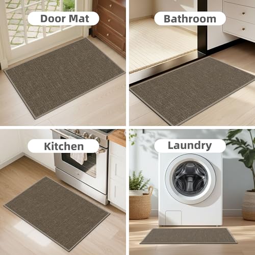 Indoor Door Mats 17"x29" Door Mat Indoor Entrance Resist Dirt Inside Washable Non Slip Entry Rugs for Entryway, Brown - color: Brown, size: 17"x29"